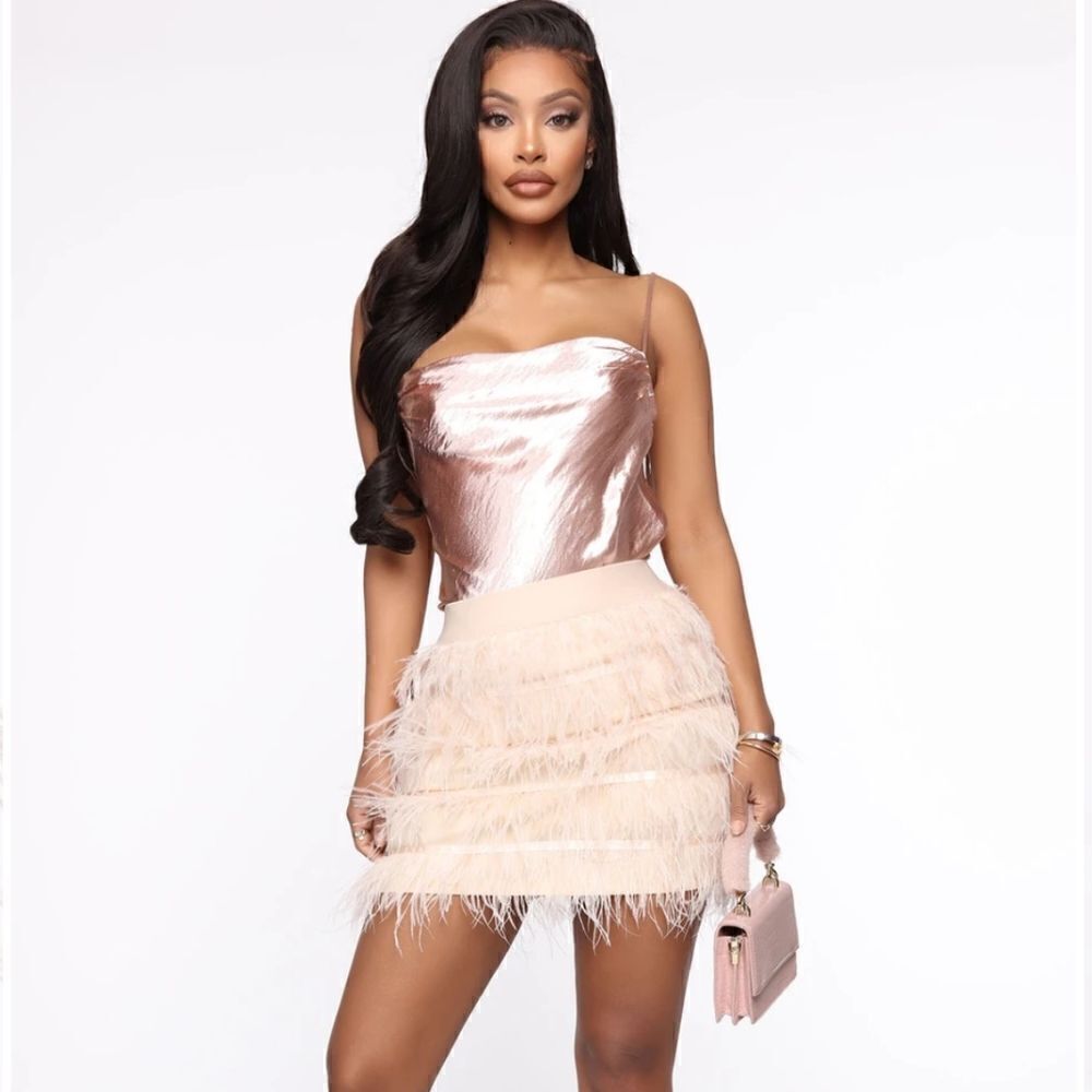 Fashion Nova Feather Skirt